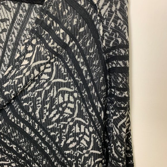 Free People black white tapestry open fringe cardigan XS - Picture 2 of 5